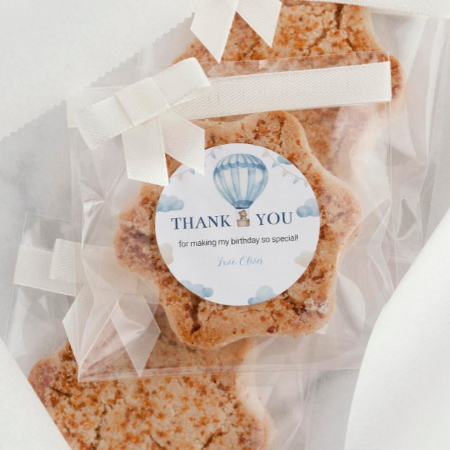 Blue Brown Teddy Bear Pegatina de cumpleaños Fiest (Subido por el creador)