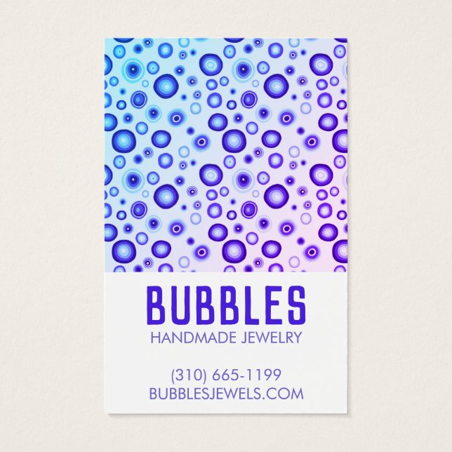 BLUE BUBBLES Earring Necklace Jewelry Display Card (Reverso)