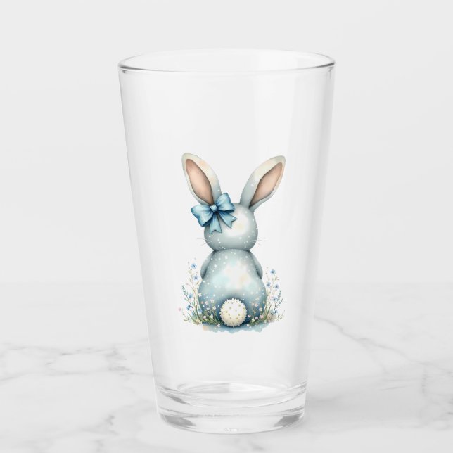 Blue Bunny Tail Cottontail Easter Bunny con huevos (Anverso)