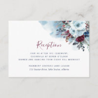 Blue Burgundy Purple Floral Wedding Recepción y En