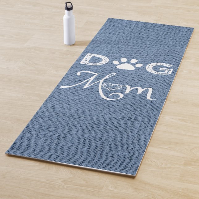 Blue Burlap Dog Mom Yoga Mat (In situ)