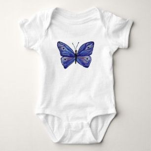 Blue Butfly Watercolor Baby Jersey Bodysuit