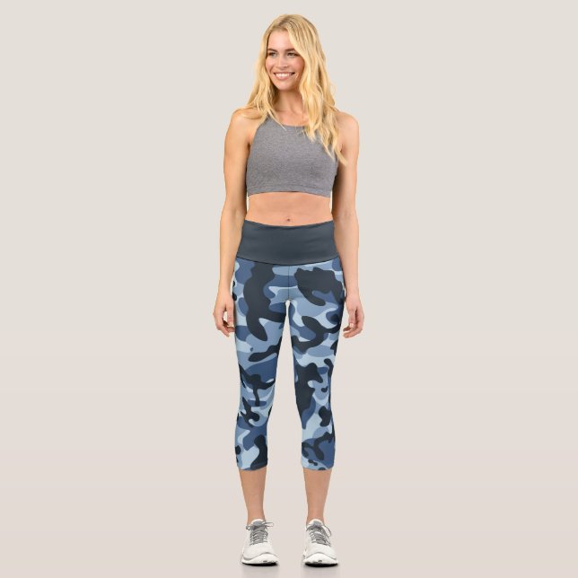 Blue Camouflage Capri Leggings (Anverso)