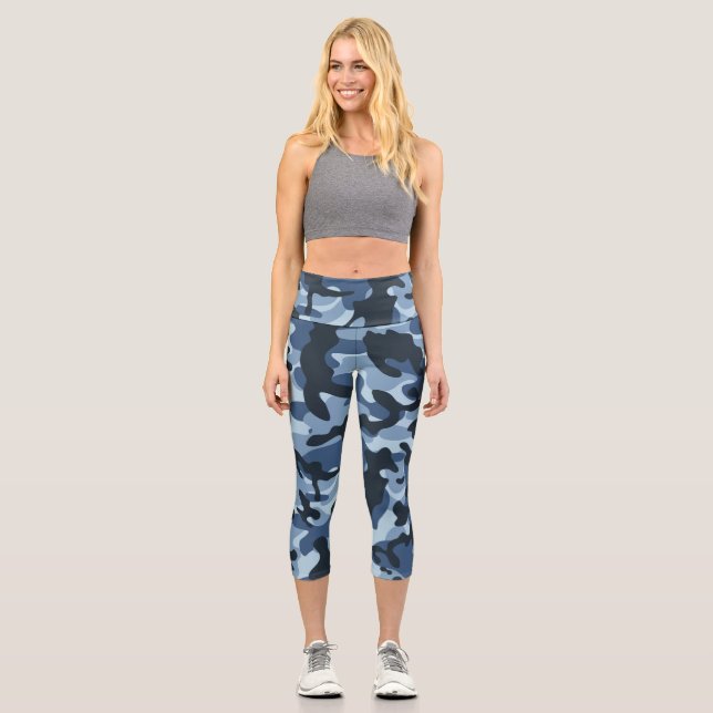 Blue Camouflage Capri Leggings (Anverso)