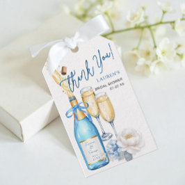 Blue Champagne Bridal Shower Gracias Etiqueta De F