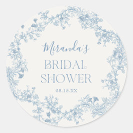Blue Chinoiserie Bridal Shower Pegatina