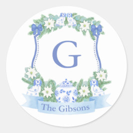 Blue Chinoiserie Escudo Sello para sobres