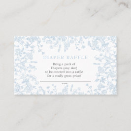 Blue Chinoiserie floral tarjeta de rifa de pañales