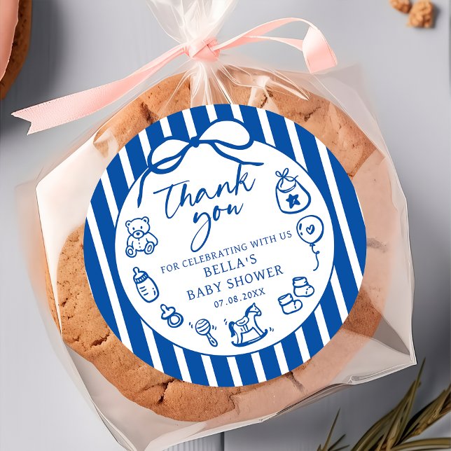 Blue Ciao Baby Pegatina italiano de Baby Shower (Subido por el creador)