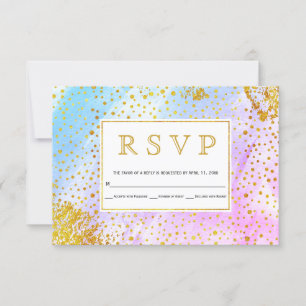 Blue, color de agua rosa confeti specti boda RSVP