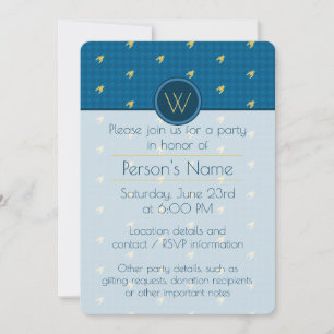 Blue con invitación de fiesta de la Houndstoth con