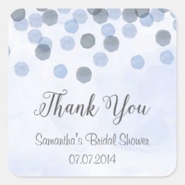 Blue Confetti Gracias Pegatinas