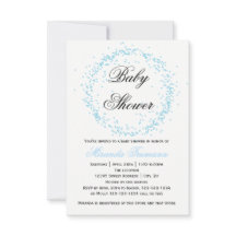 Blue Confetti - Invitación Baby Shower 3x5