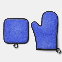 Blue Confetti Oven Mitt y Pot Holder Set
