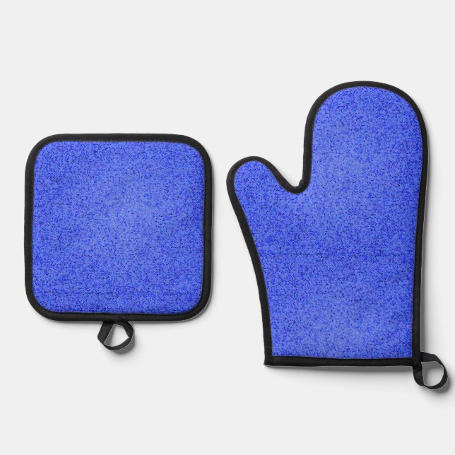 Blue Confetti Oven Mitt y Pot Holder Set (Anverso)