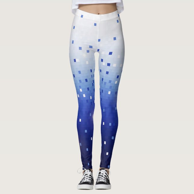 Blue Confetti Squares Leggings (Anverso)