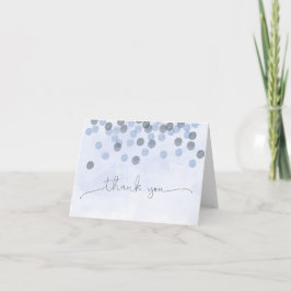 Blue Confetti Watercolor Tarjeta de agradecimiento