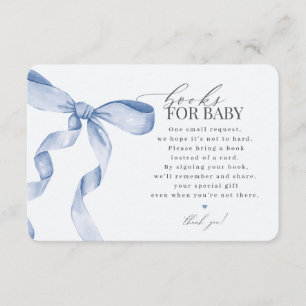 Blue Coquette Bow Books Para la invitación al bebé