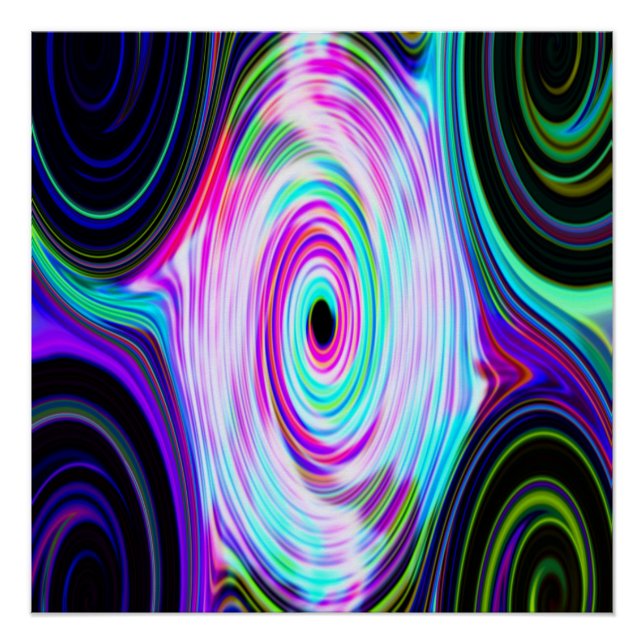 Blue Cosmic Rays 5 Swirl Perfect Poster (Anverso)
