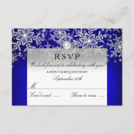 Blue Crystal Pearl Snowflake Silver Winter RSVP