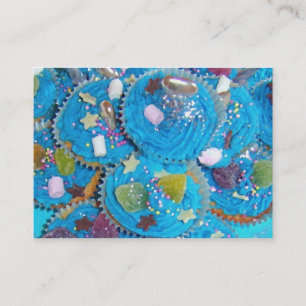 Blue Cupcakes tarjeta de visita regordete blanco