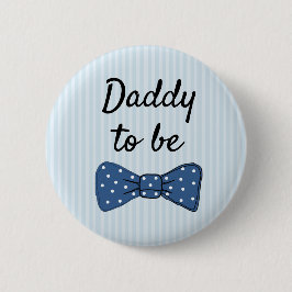 Blue Dad to be Bow Tie Botón Baby Shower
