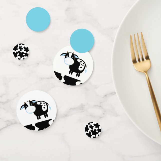 Blue Dairy Cow Baby Shower Confetti (Grupo)