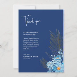 Blue Daisy Flowers Tarjeta de agradecimiento para 