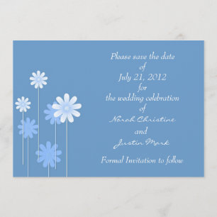 Blue Daisy Formal Guardar la postal de fecha
