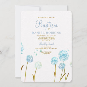 Blue Dandelions Invitación religiosa