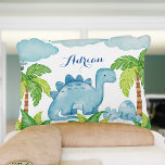 Blue dinosaur almohada personalizada del nombre de<br><div class="desc">Dinosaurios azules almohada personalizada de nombre de bebé,  encantadores regalos de personalizado para un bebé</div>