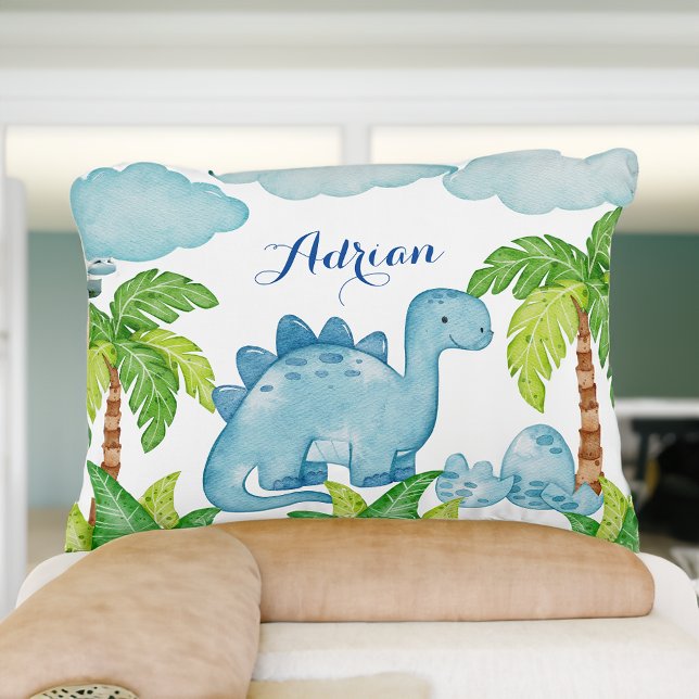 Blue dinosaur almohada personalizada del nombre de (Blue dinosaur personalised baby name pillow)
