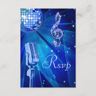 Blue Disco Ball & Retro Micrófono RSVP