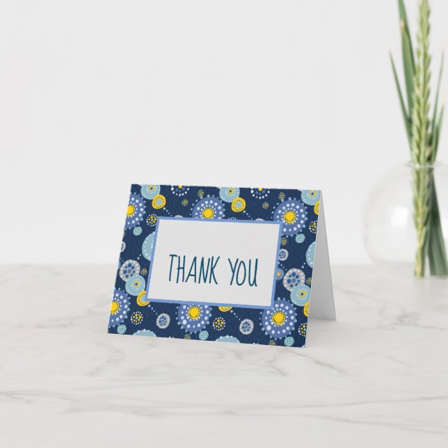 Blue Dotty Flower Print Notas (Anverso)