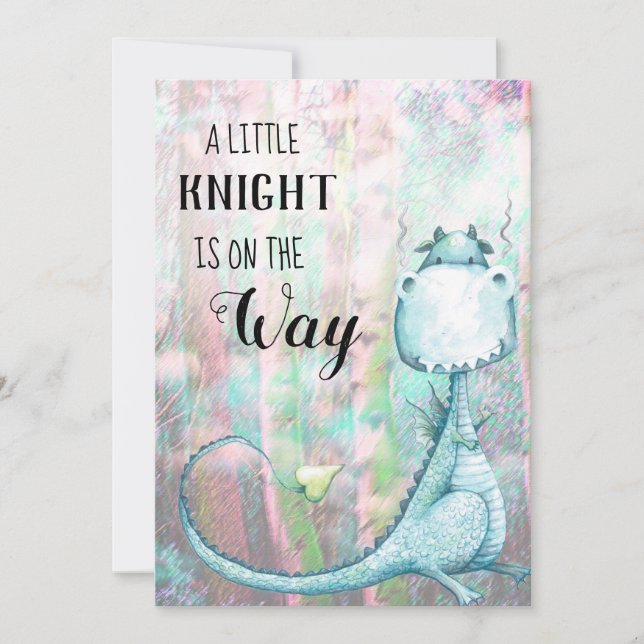 *~* Blue Dragon Baby Boy Invitación a Baby Shower (Anverso)