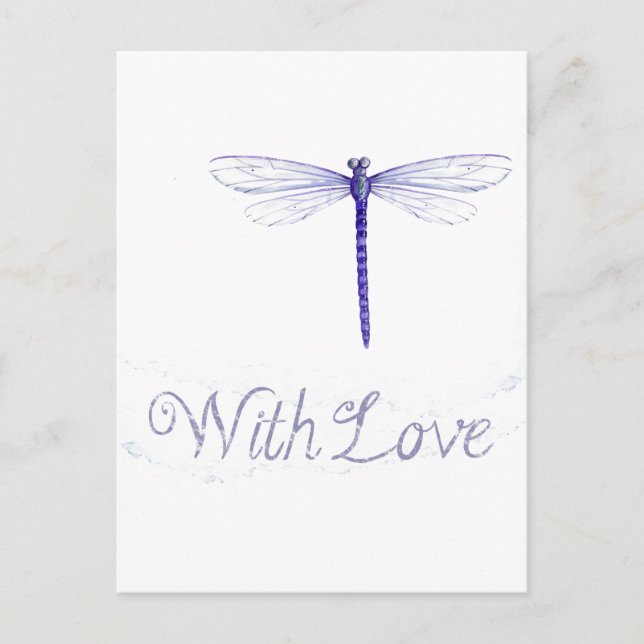 Blue Dragonfly con la postal de amor (Anverso)