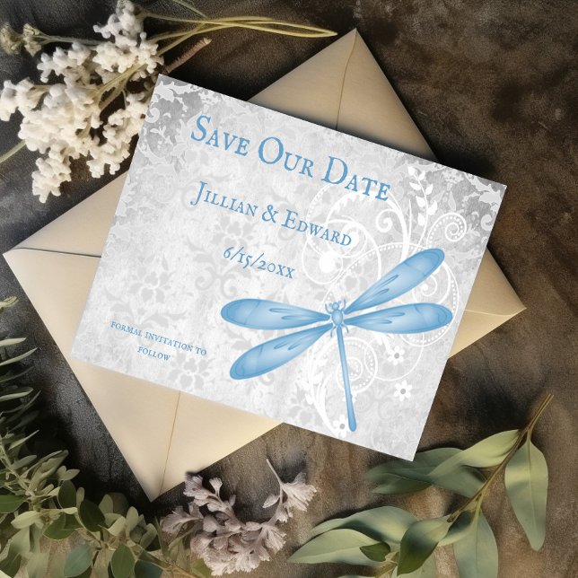 Blue Dragonfly Salve El Anuncio De La Fecha (Blue Dragonfly Save the Date)