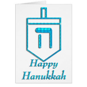 Blue Dreidel Happy Hanukkah Tarjeta de felicitació