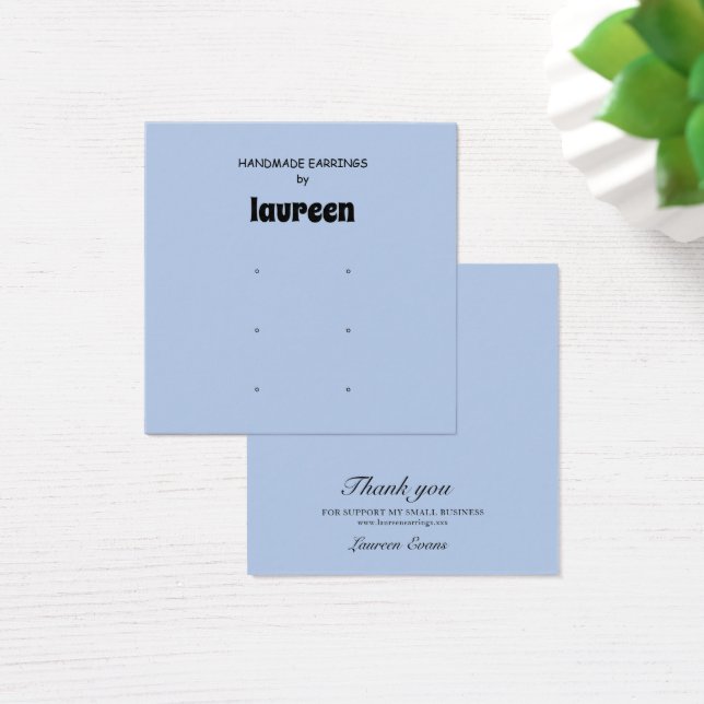  Blue Earring Display Square Business Card (Escritorio)