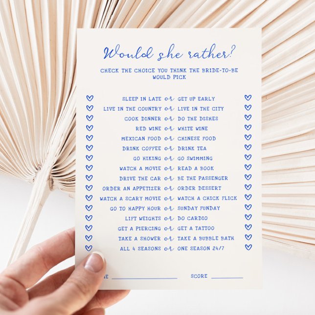 Blue escrito a mano Prefiere tarjeta de juego (Subido por el creador)