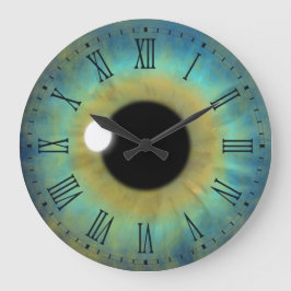 Blue Eye Iris Eyeball Gran Reloj romano redondo