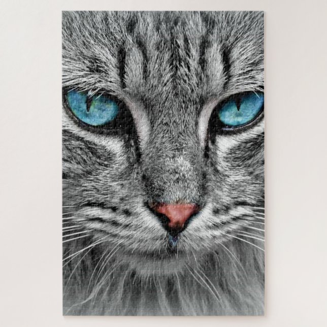 Blue Eyed Cat Jigsaw Puzzle Photo (Vertical)