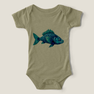 Blue Fish with Spiky Fins and Scales
