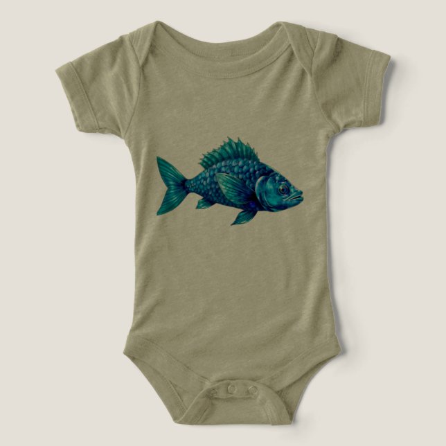 Blue Fish with Spiky Fins and Scales (Diseño delantero )
