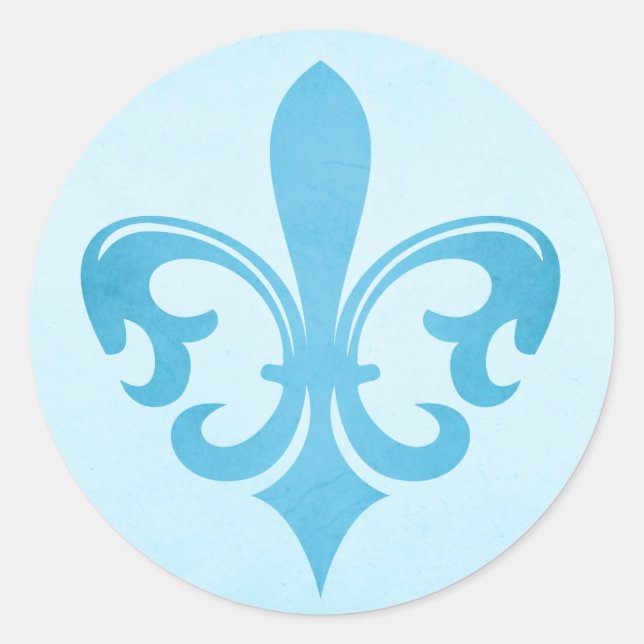 Blue Fleur de lis pegatina (Anverso)