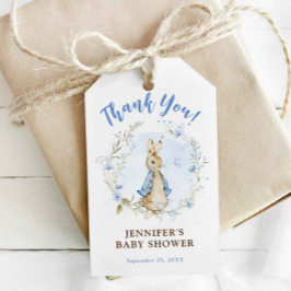 Blue Flopsy Bunny Baby Shower etiqueta de regalo p