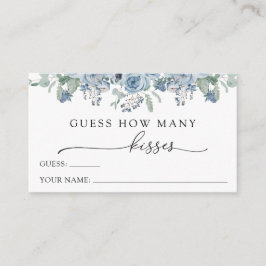 Blue Floral Adivinan Cuántas Besos De Tarjeta De A