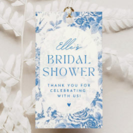 Blue Floral Bridal Shower Gift Gracias Etiqueta