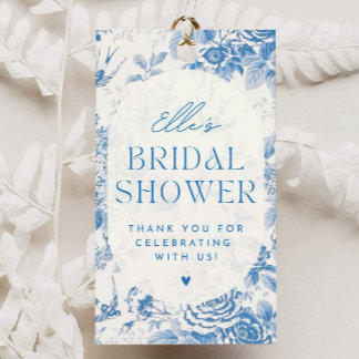 Blue Floral Bridal Shower Gift Gracias Etiqueta