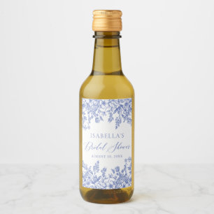 Blue Floral Bridal Shower Mini Wine Botellas